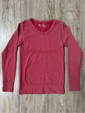 ZYIA Active Red Heather Performance Long Sleeve Tee